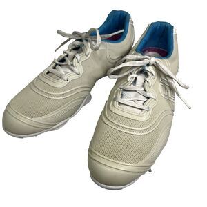 Footjoy Women's Golf Shoes Aspire 8.5 Cream Blue 98895 Soft Spikes Flex Zone